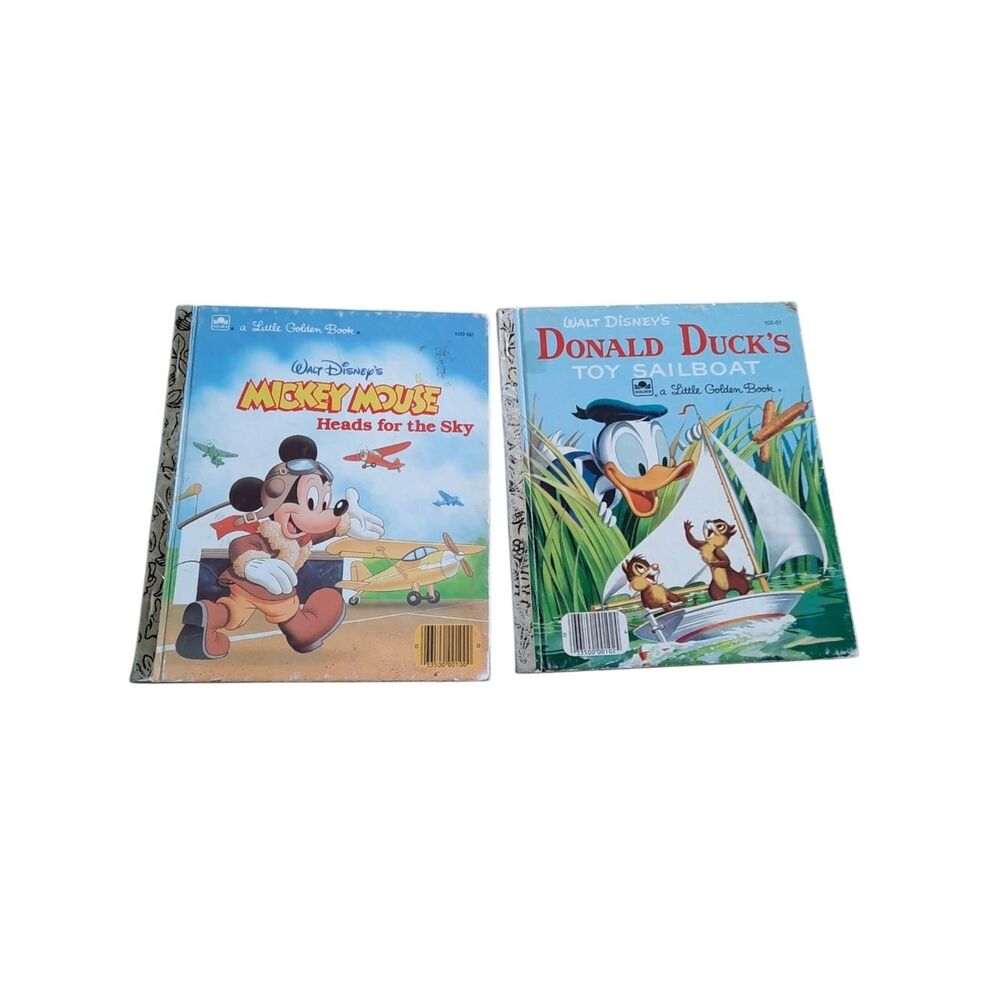 Walt Disney Mickey Mouse & Donald Duck Little Golden Books - Blue Covers